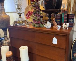MCM dresser, candlesticks, vases and more