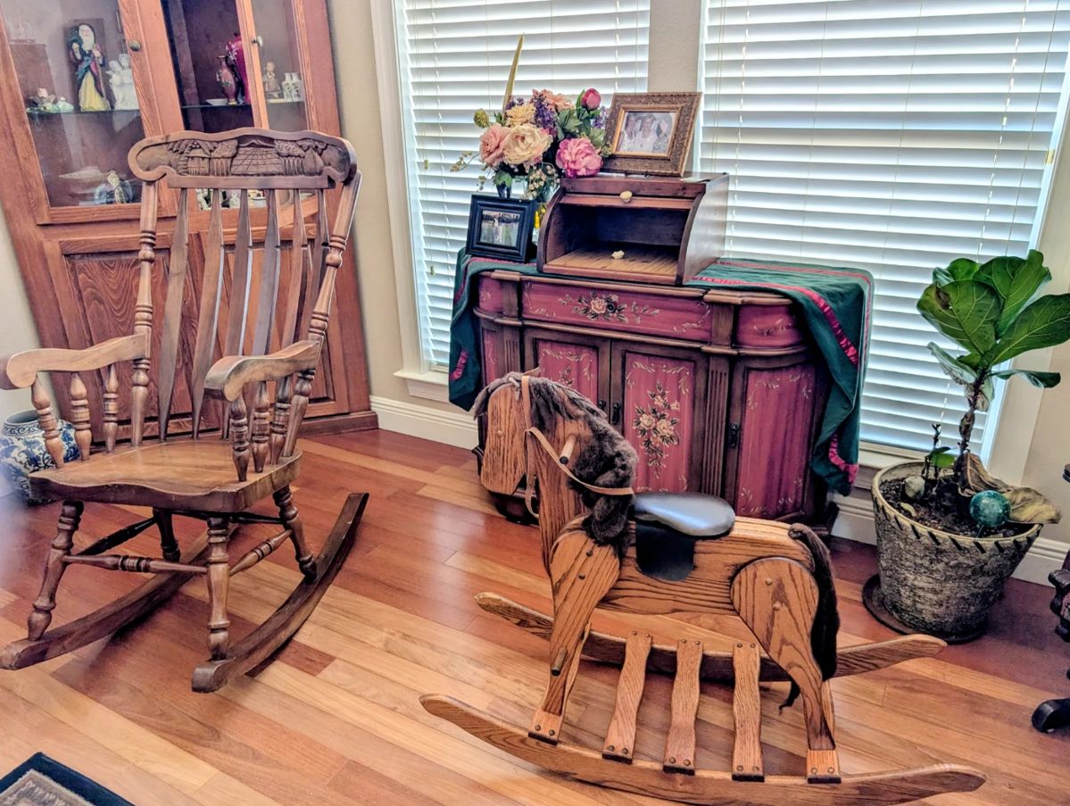 Large teak wood rocker and hobby horse