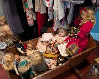 Handmade baby cradle and dolls,dolls,dolls!