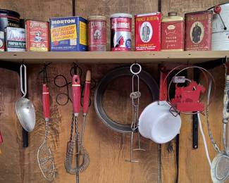Antique cans and utensils