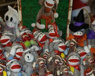 Sock monkey ornaments