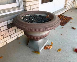 one large cement urn