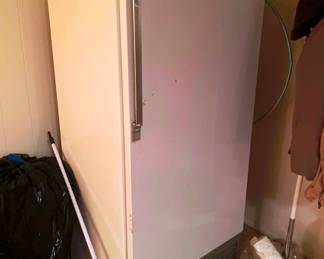 nice standing freezer full of frozen food!