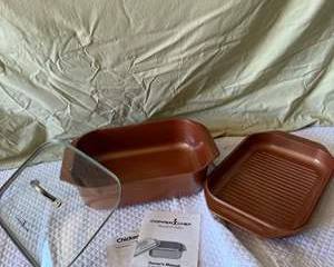 Copper Chef Wonder Cooker Non-Stick Copper Roasting Pan with Glass Lid