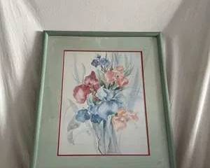 Framed Watercolor Floral Art by Debbie Early - Soft Pastels