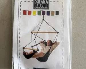 SKY Hanging Chair Handcrafted in Minnesota Woven Pattern Rope Swing with Metal Hooks - Brand New
