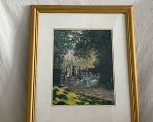 Framed Impressionist Print with Vibrant Colors and Golden Frame