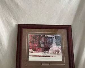 Framed Watercolor 'Three Sentinels' by Michael Atkinson