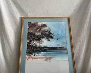 Deer Beside Water Watercolor by Michael Atkinson