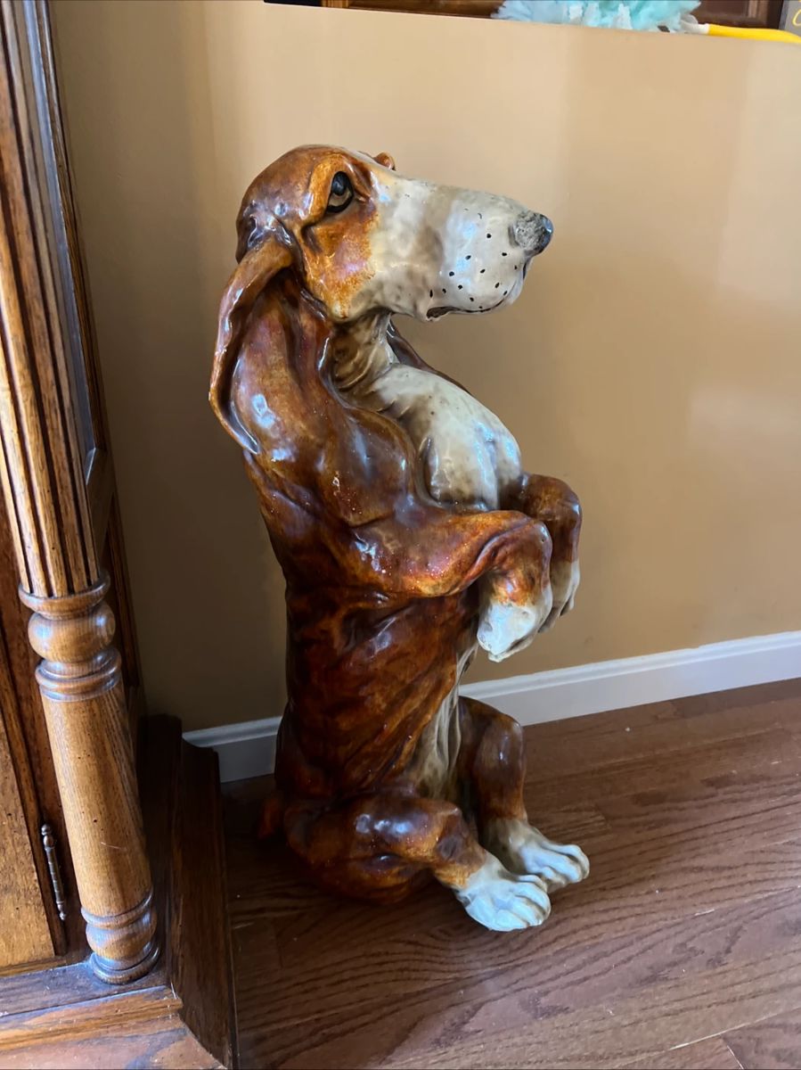 Vintage Large Ceramic and/or Paper Mache Basset Hound.