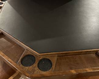 Poker Table & 4 chairs. Leather appears to be in fantastic shape.