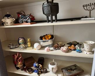 Misc items. Pottery glass