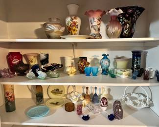 FENTON. several rare ones. Have receipts on all. Get a deal here. Several other pottery pieces