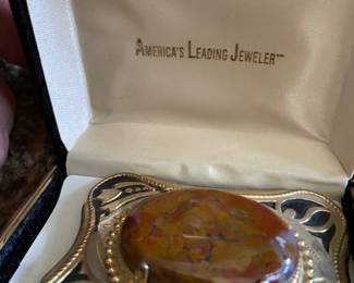 Vintage belt buckle w stone. Several more vintage buckles