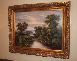 Riverscape oil painting
