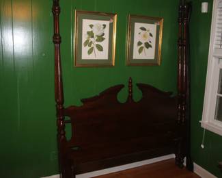 Tall mahogany poster bed