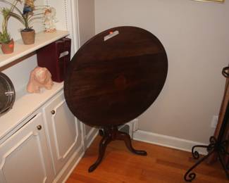 Inalaid tilt top tea table
