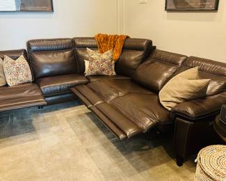 Natuzzi leather sectional reclining 