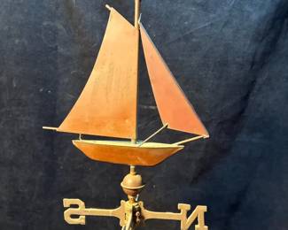 Copper Sailboat Weathervane