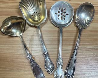 Sterling Serving Spoons Mixed Lot Gorham, Towle, Wallace 