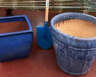 Blue Ceramic Plant Pots