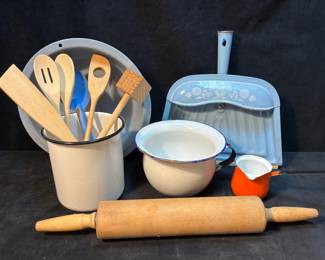 Vintage Enamel Kitchen Dishes