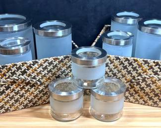 IKEA Frosted Glass Lidded Jars