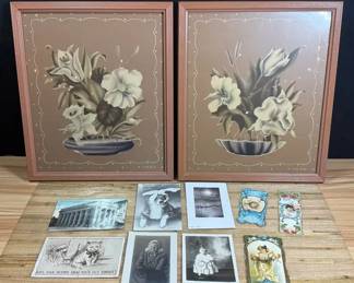 Pair of Vintage Turner Lithographs Assorted Postcards