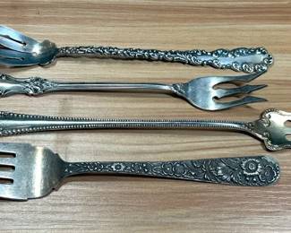 Assorted Sterling Serving Forks