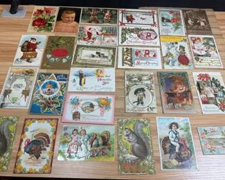 27 Postcards Christmas, Thanksgiving  New Year