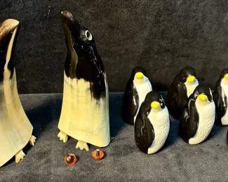 Penguin Art Carved Horn  Ceramic