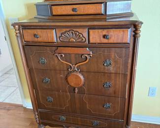 Antique bureau
34 3/4” across x 56” tall x 18.5” deep