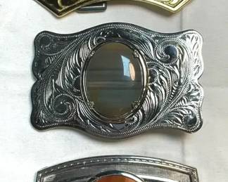 Buckle Trio With Stone Cabochons