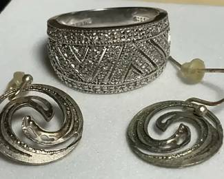 STS Sterling Ring Complementing Earrings