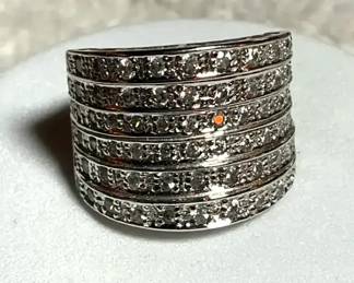 Sterling Six Band Statement Ring