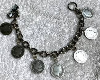 Antique Barber Dime Bracelet