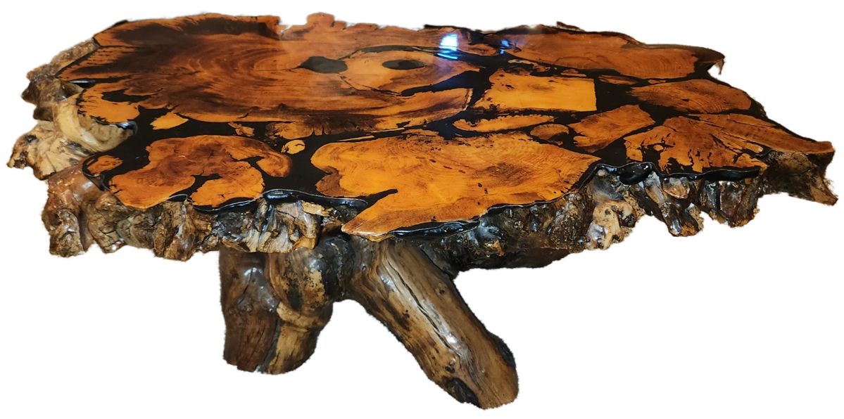 Teak root table