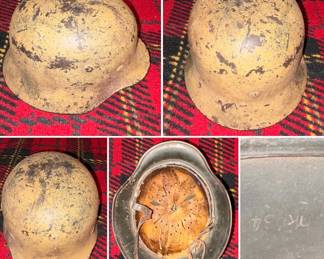 M40 German helmet with original liner and original camouflage. Made at HKP factory.