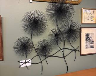 Black Dandelion steel sculpture. Artist will be posted.