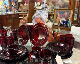 Ruby red glassware