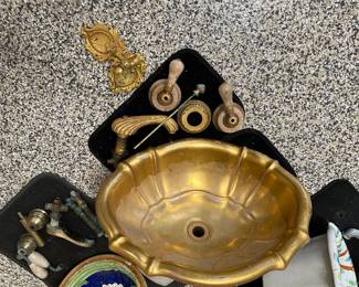 Sherle Wagner gold sink w/ hardware