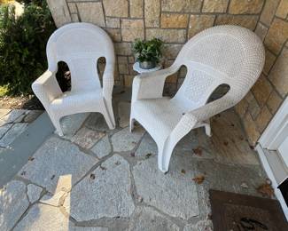 Resin Wicker Look Chairs (3)