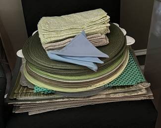 Some of the placemats and napkins