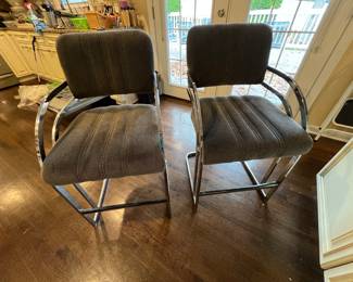 2 Chrome MCM stools