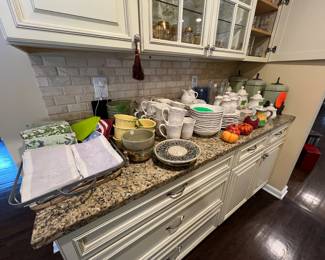 Dishes and cotton dish cloths