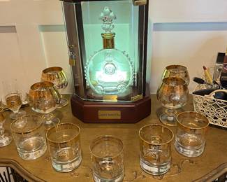 Remy Martin Baccarat bottle in lighted case