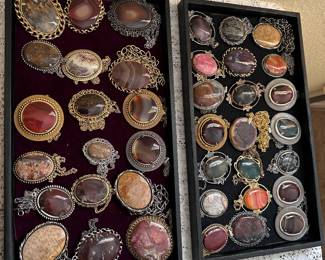 Necklaces made of various stones