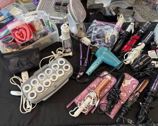 Many haircare tools and accessories