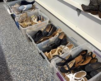 An Abundance of ladies designer footwear : casual and dressy