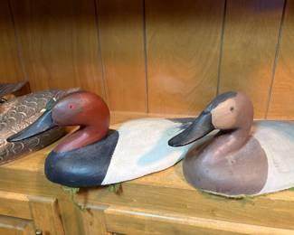 Pair of Cast Iron Wing Board Decoys for Sink Boxes Cast-iron sinkbox decoys  often painted  were used as ballast, to disguise the sinkbox, and to attract game close to the hunters